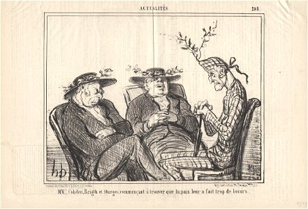 Joseph Sturge; John Bright; Richard Cobden by Honore Daumier