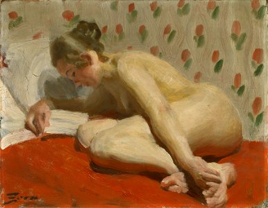 Study of a Nude (Anders Zorn) - Nationalmuseum - 23725. Free illustration for personal and commercial use.
