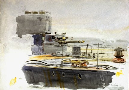 Study of the 4-inch gun of a First World War destroyer RMG PV3467