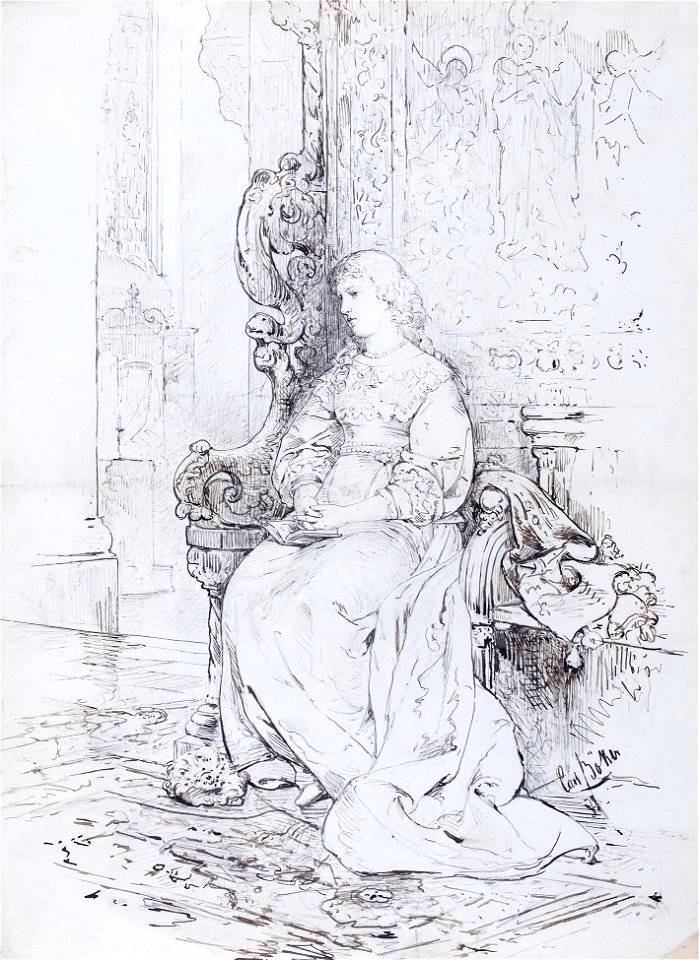 Study for a 17th Century subject picture - Carl Boker - circa 1870