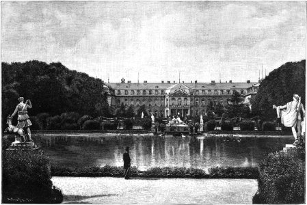 Stuttgart, Neues Schloss, Gartenseite, 1889