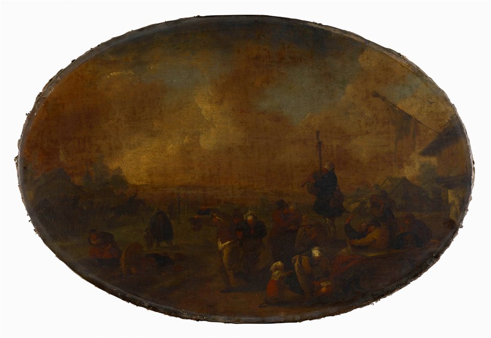 Style of Philips Wouwerman (Haarlem 1619-Haarlem 1668) - Peasants Carousing outside an Inn - RCIN 406427 - Royal Collection