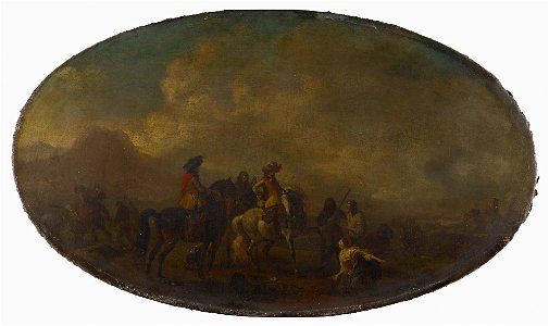 Style of Philips Wouwerman (Haarlem 1619-Haarlem 1668) - Sacking a Village - RCIN 406422 - Royal Collection