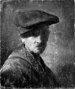 Style of Rembrandt Harmensz. van Rijn - Bust of a Man - 1969.57 - Fogg Museum. Free illustration for personal and commercial use.