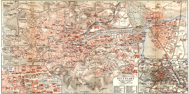 Stuttgart, Stadtplan, 1909