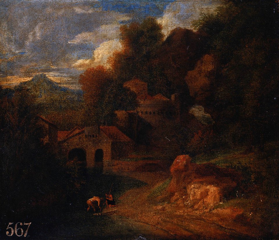 Style of Cornelis Huysmans (Antwerp 1648 - Mechelen 1727) - A Classical Landscape with Figures - RCIN 405623 - Royal Collection
