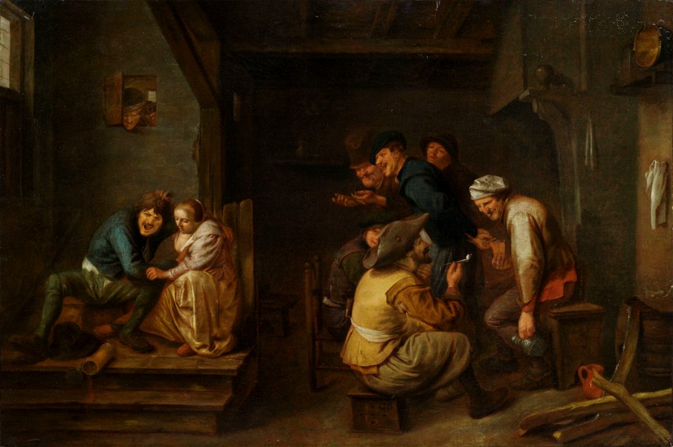 Style of Adriaen Brouwer Peasants in the tavern
