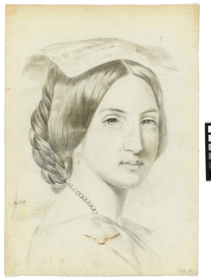 Study of the head and shoulders of a young woman with a middle parting RMG PY5988