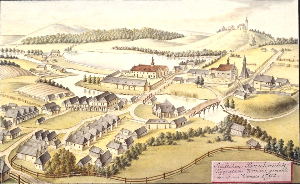 Städtchen Boruhradek Kggraetzer Kreises, gemahlt von Joan. Venuto 1792