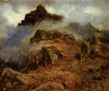 Study of Rocky Mountains-Albert Bierstadt. Free illustration for personal and commercial use.