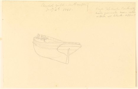 Study of the hull of the 'Elizabeth' yacht, Southampton, 1845 RMG PZ0954