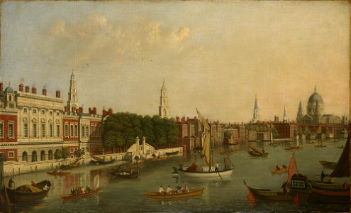 Style of Samuel Scott (1702-72) - The Thames at Somerset House - RCIN 405862 - Royal Collection