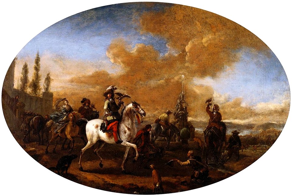 Style of Philips Wouwerman (Haarlem 1619-Haarlem 1668) - A Hawking Scene - RCIN 403547 - Royal Collection