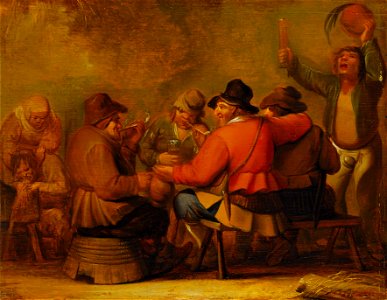 Style of Adriaen Brouwer (Oudenarde c. 1606-Antwerp 1638) - Peasants in a Tavern Carousing - RCIN 406893 - Royal Collection