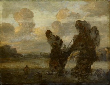 Style of Bonaventura Peeters the Younger (Antwerp 1648-Antwerp 1702) - Fishermen in a Stormy Coastal Landscape - RCIN 401128 - Royal Collection