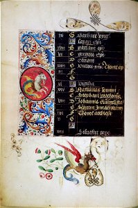 Stundenbuch der Maria von Burgund Wien cod. 1857 Steinbock mit Drolerie Hinterleib