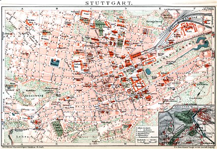 Stuttgart, Stadtplan, 1896, Plan
