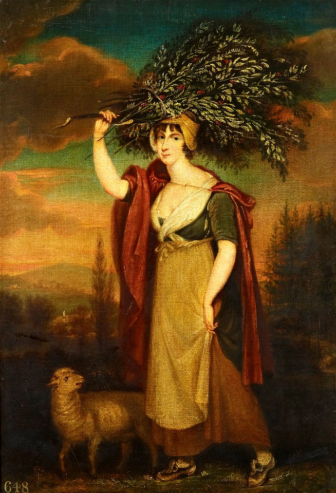 Style of Francis Wheatley (1747-1801) - A Country Woman Carrying Holly - RCIN 406133 - Royal Collection