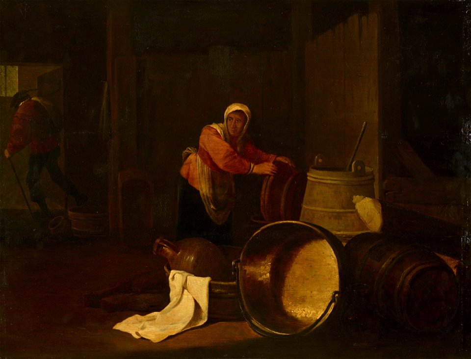 Style of David Teniers the Younger (Antwerp 1610-Brussels 1690) - A Woman in a Dairy - RCIN 404023 - Royal Collection