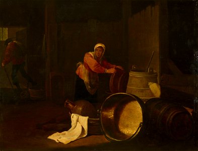 Style of David Teniers the Younger (Antwerp 1610-Brussels 1690) - A Woman in a Dairy - RCIN 404023 - Royal Collection