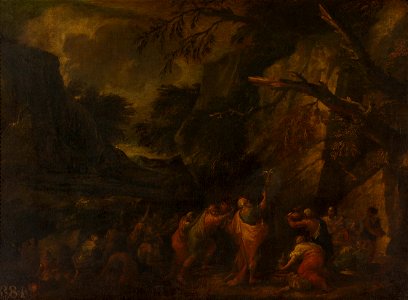 Style of Salvator Rosa (1615-73) - Moses Striking the Rock - RCIN 405717 - Royal Collection