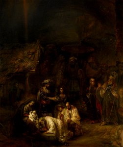 Style of Rembrandt van Rijn (Leiden 1606-Amsterdam 1669) - The Adoration of the Magi - RCIN 405350 - Royal Collection