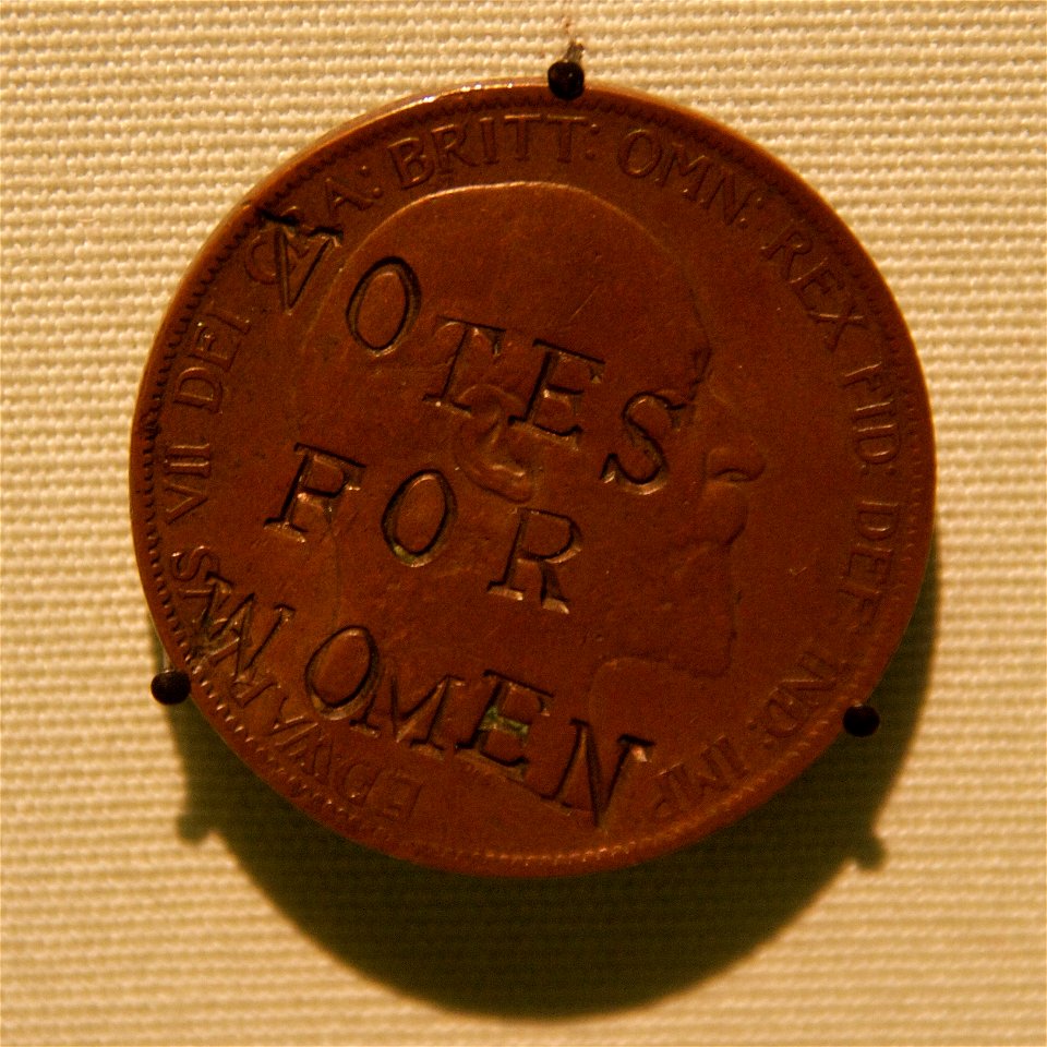 Suffragette-defaced penny