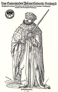 Stör, Niklas Porträt des Herzogs Johann Friedrich von Sachsen als Kurfürst. Free illustration for personal and commercial use.