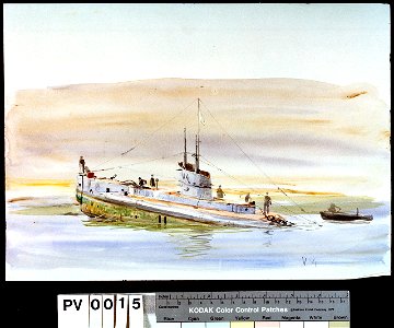 Submarine 'V4' aground RMG PV0015