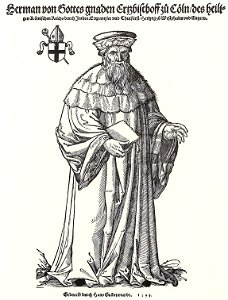 Stör, Niklas Porträt des Kölner Erzbischofs Hermann von Köln als Kurfürst. Free illustration for personal and commercial use.
