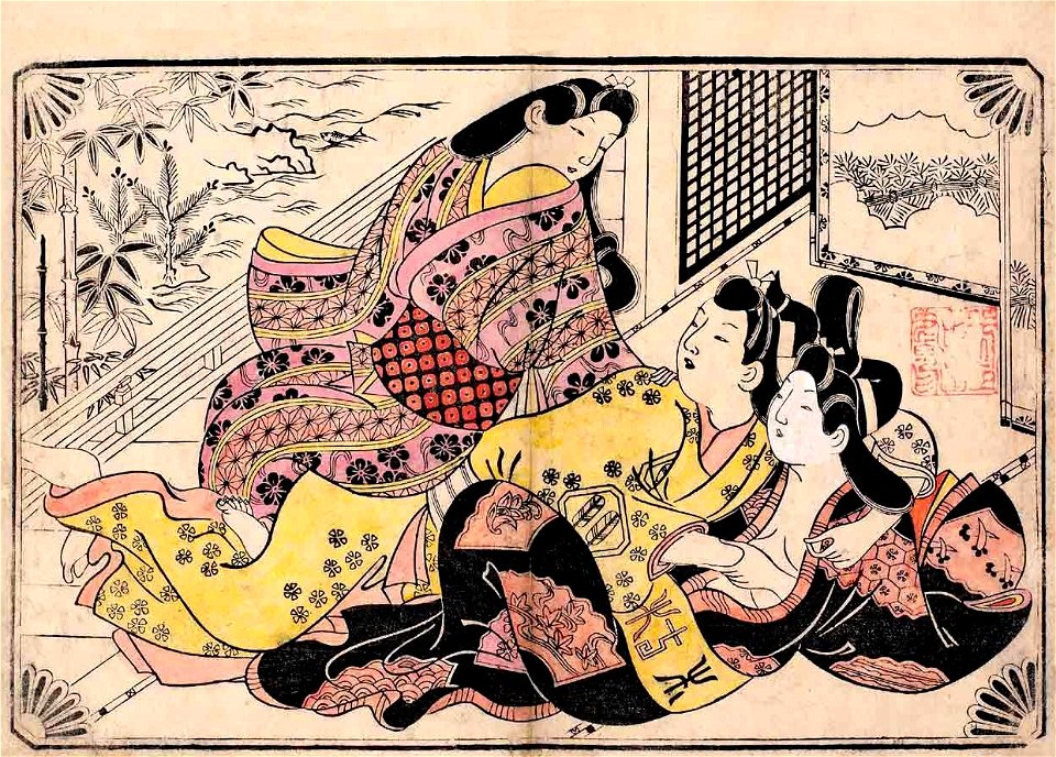 Sugimura Jihei Lovers Overseen Three Lovers Mid 1680s Free Stock Illustrations Creazilla