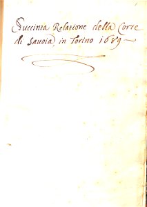 Succinta relazione della corte di Savoia in Torino - 1689