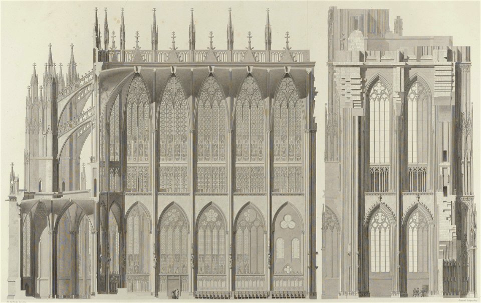 Sulpiz Boisserée, Ansichten, Risse und einzelne Theile des Doms von Köln, Tafel 6 (cropped)