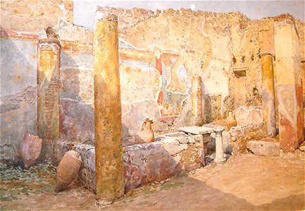 Summer Triclinius of House V, 2, 15 at Pompeii 1914 by Luigi Bazzani