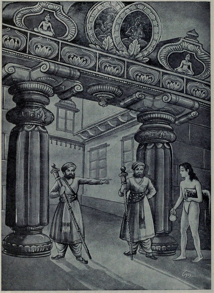 Sukhadev at the Palace entrance of King Janaka