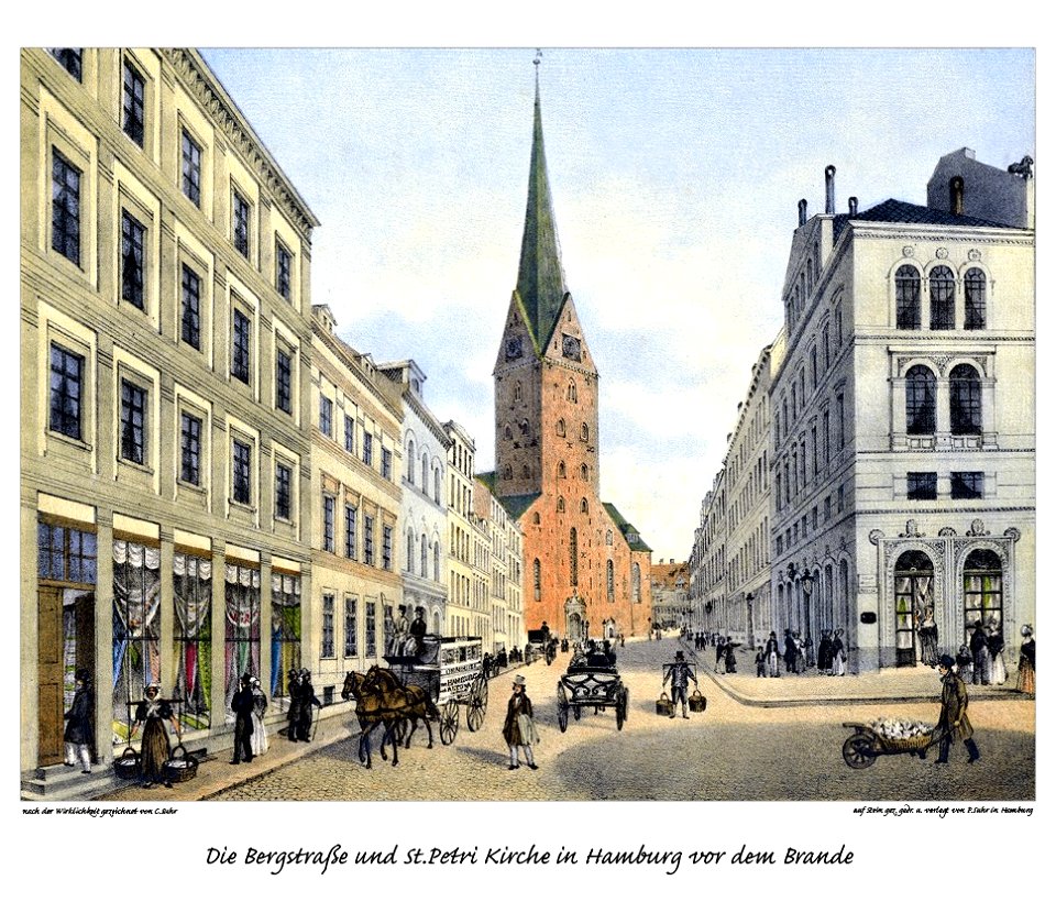 St. Petri Bergstraße vor dem brande