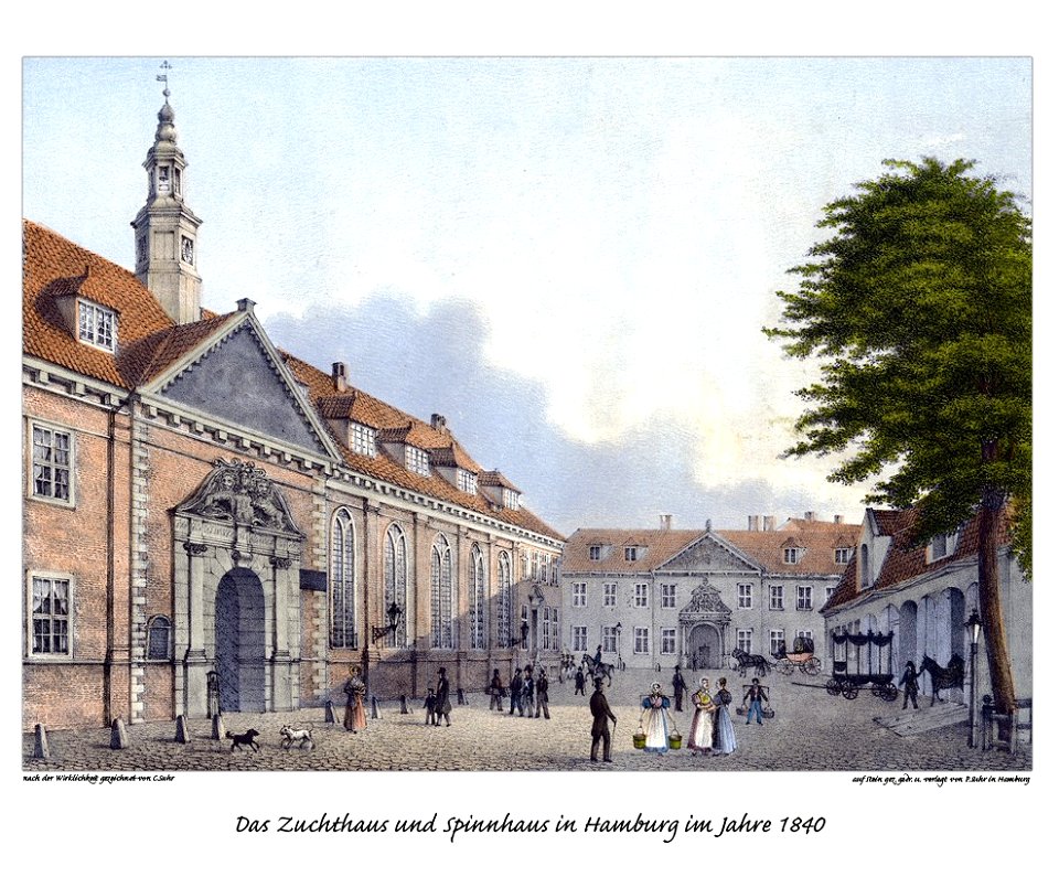 Zucht- und Spinnhaus in Hamburg 1840