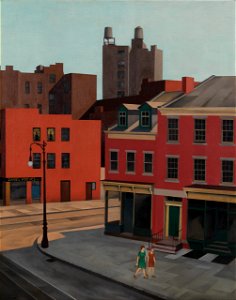 Sunday Afternoon, Greenwich Avenue by George Ault (1925). Free illustration for personal and commercial use.