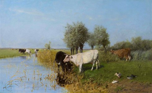 Sunlit meadow, by Willem Maris