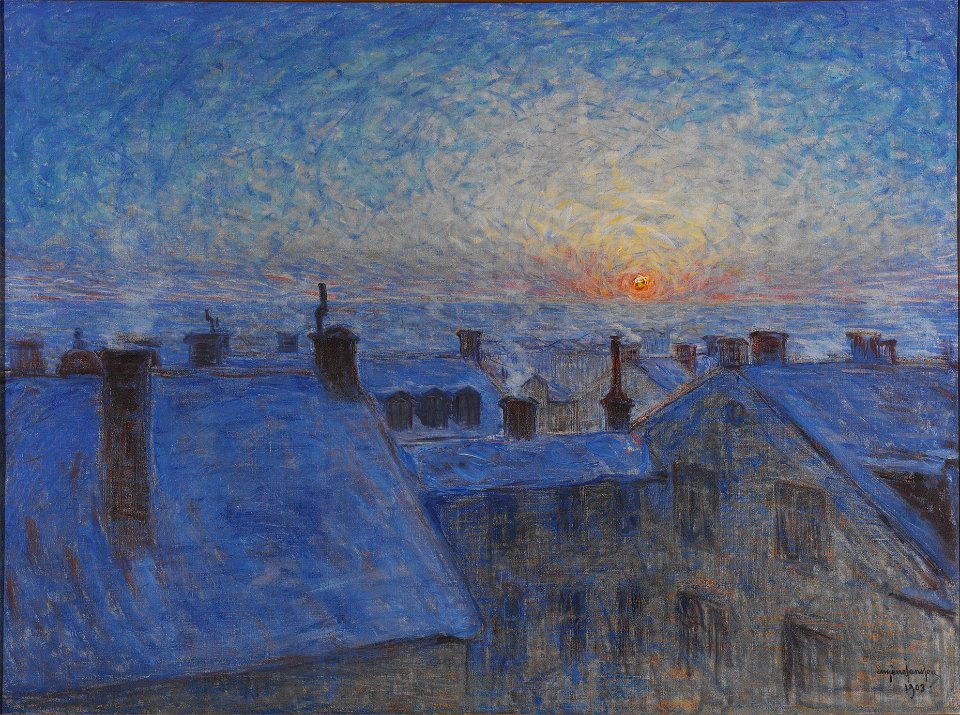 Sunrise over the Rooftops. Motif from Stockholm (Eugène Jansson) - Nationalmuseum - 18872