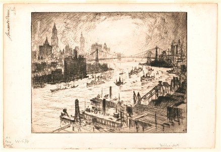 Sunset from Williamsburg bridge. 1915 LCCN2003665393