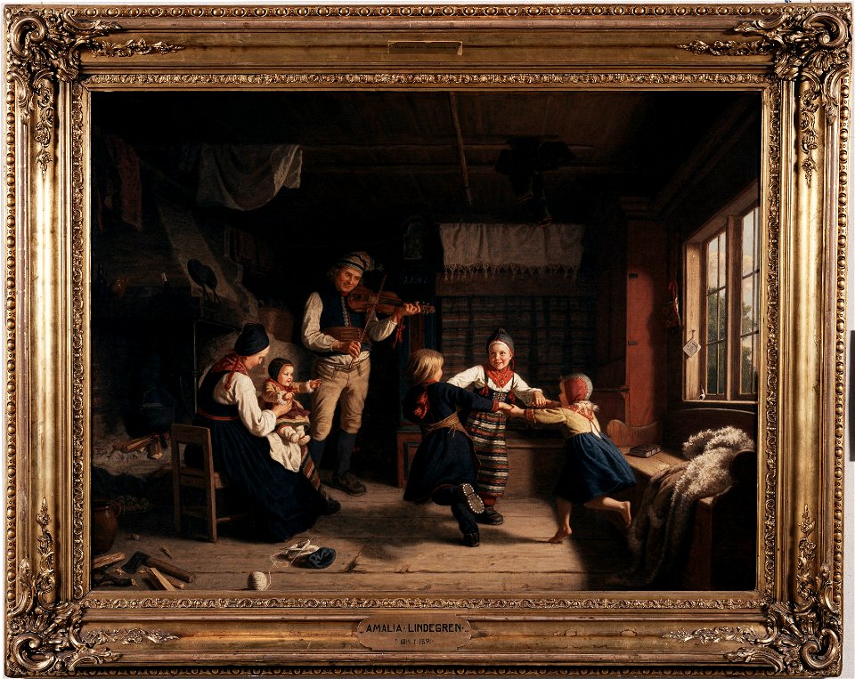 Sunday Evening in a Farmhouse in Dalarna (Amalia Lindegren) - Nationalmuseum - 17995