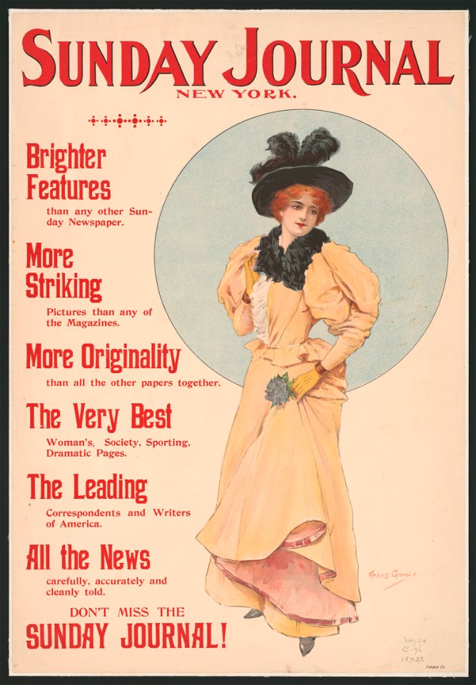 Sunday Journal, New York, brighter features than any other Sunday newspaper ... - Archie Gunn. LCCN2014649609