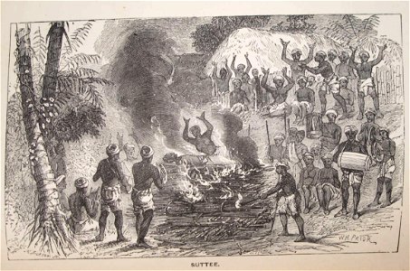 Suttee, from 'Round the World A Story of Travel Compiled from the Narrative of Ida Pfeiffer', by D. Murray Smith, London, 1878