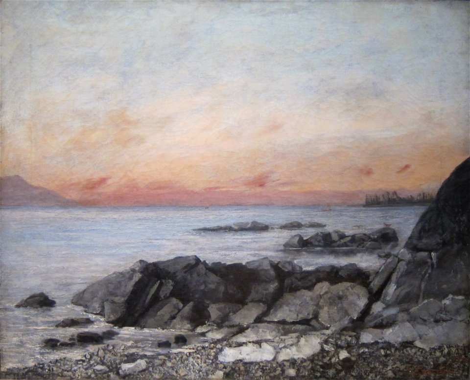 Sunset, Vevey, Switzerland by Courbet, 1874