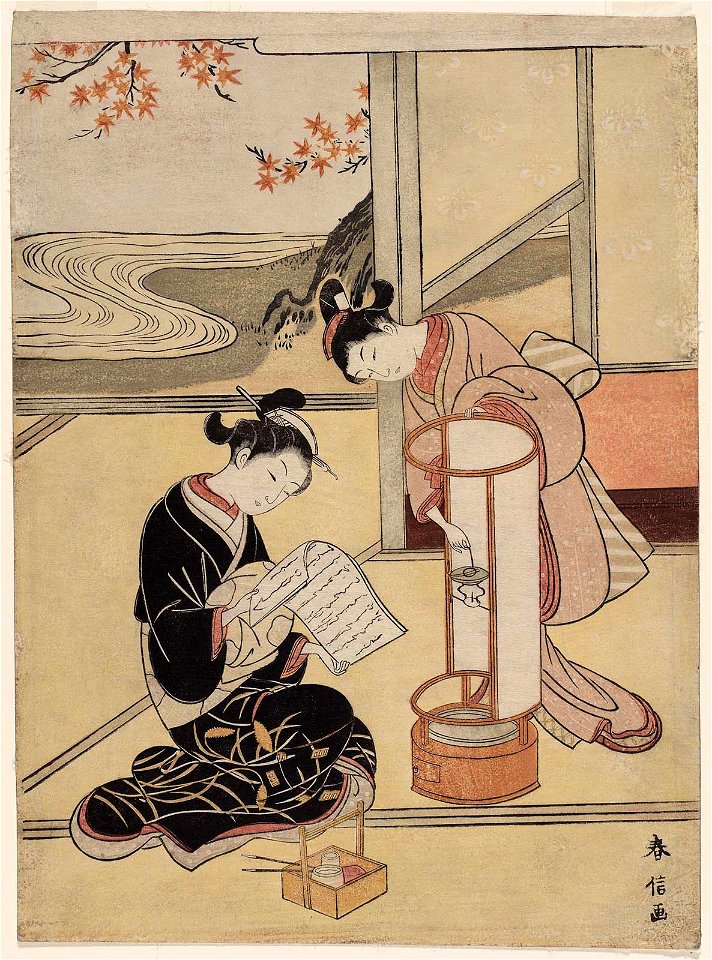 Suzuki Harunobu (1766) Zashiki Hakkei - Antō no sekishō