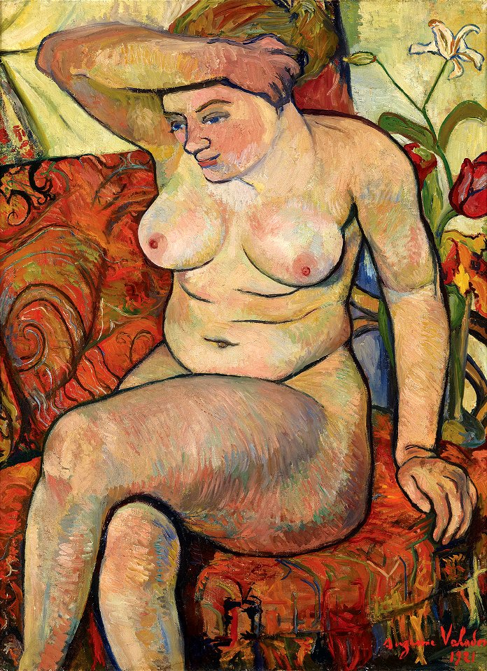 Suzanne VALADON - Nu assis au châle tapis