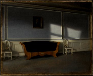 Sunshine in the Drawingroom III (Vilhelm Hammershøi) - Nationalmuseum - 41485. Free illustration for personal and commercial use.