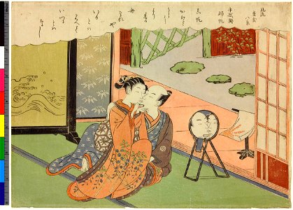 Suzuki Harunobu - Fūryū zashiki hakkei - Tenuguikake no kihan (British Museum)