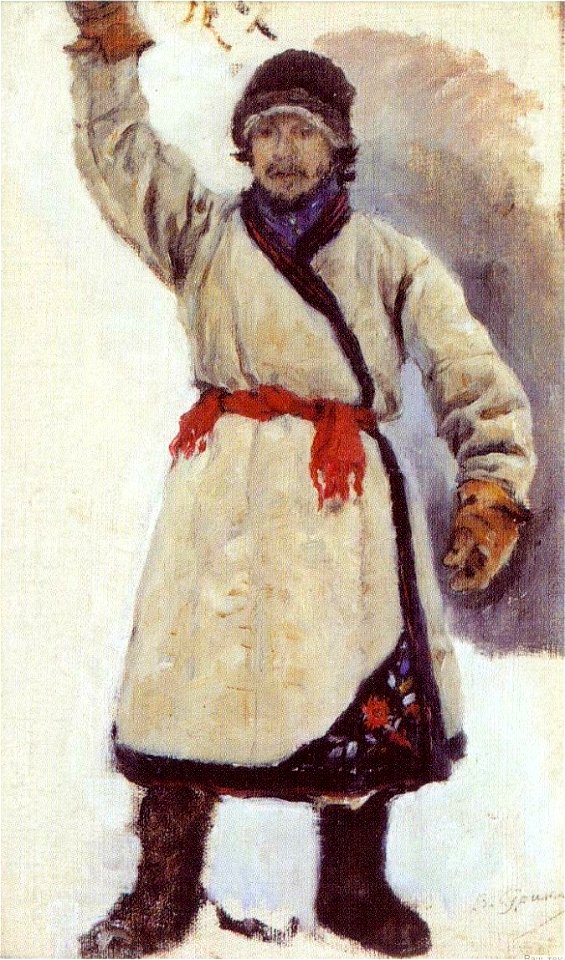 Surikov Peasant with a stick study 1890 1891 gtg